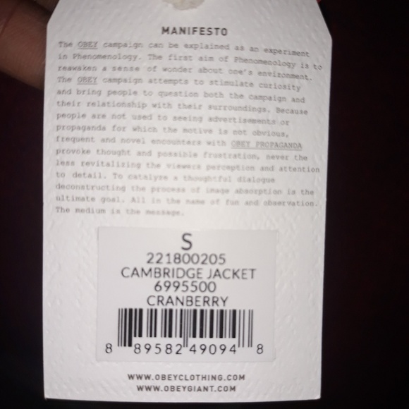 Obey Cambridge jacket (cranberry) - Picture 5 of 5